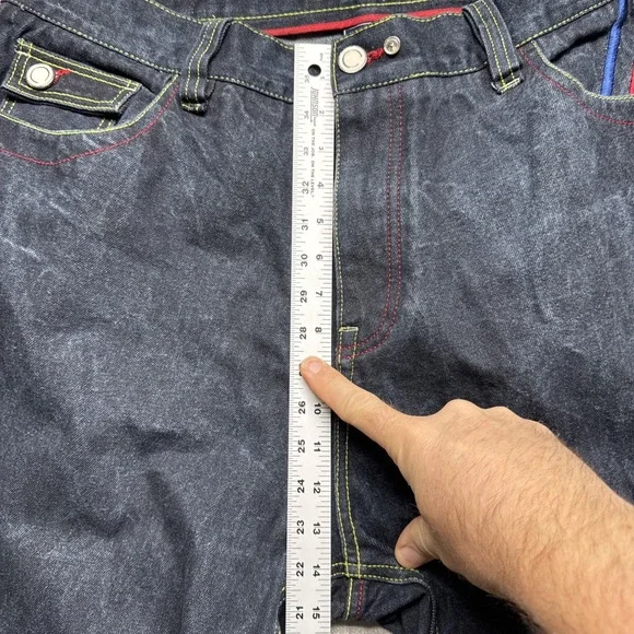 Coogi Men's 44x33 Baggy Jeans Dark Wash Wide Leg‎ Embroidered Hip Hop Denim